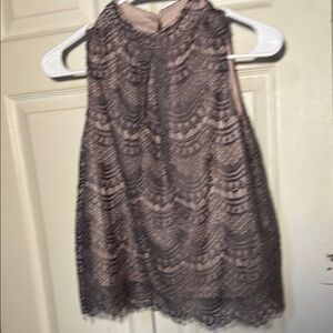 Haute Monde Grey Lace Blouse